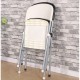 Silla BEACH, plegable, metal plata, polipropileno blanco