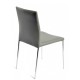 Silla INMA, apilable, metal, similpiel gris oscuro
