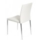 Silla INMA, apilable, metal, similpiel blanca