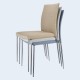 Silla INMA, apilable, metal, similpiel blanca