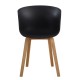 Sillón AWAK, madera curvada, polipropileno negro