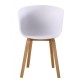 Sillón AWAK, madera curvada, polipropileno blanco