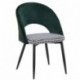 Silla CLEO, metal, tapizado verde con pata de gallo