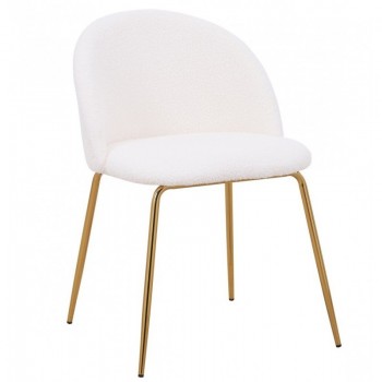 Silla TEDDY, patas doradas, tapizado lana
