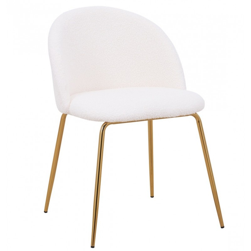 Silla TEDDY, patas doradas, tapizado lana