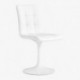 Silla IVONNE, metal blanco, tapizado similpiel blanca