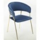 Sillón KEFRÉN NEW, metal dorado, tapizado velvet azul