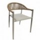 Sillón MÓNACO, apilable, aluminio, ratán y teslin