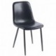 Silla PEÑAFIEL, metal, similpiel vintage negra