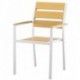 Sillón GARIBALDI, metal blanco, polywood amarillo