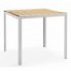 Mesa GARIBALDI, metal blanco, tablero polywood amarillo, 80 x 80 cms.