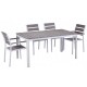Sillón GARIBALDI, metal blanco, polywood gris