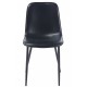 Silla PEÑAFIEL, metal, similpiel vintage negra