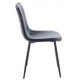 Silla PEÑAFIEL, metal, similpiel vintage negra