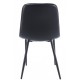 Silla PEÑAFIEL, metal, similpiel vintage negra