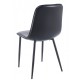 Silla PEÑAFIEL, metal, similpiel vintage negra