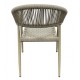 Sillón CANNES, apilable, aluminio, asiento y respaldo de cuerda beige