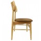 Silla CÁUCASO, madera, rejilla, similpiel marrón