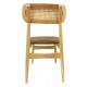 Silla CÁUCASO, madera, rejilla, similpiel marrón
