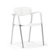 Sillón ALBENIZ, cromado, polipropileno blanco