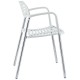 Sillón ALBENIZ, cromado, polipropileno blanco
