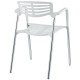 Sillón ALBENIZ, cromado, polipropileno blanco
