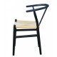 Silla WISH, madera de haya, negro, fibra trenzada