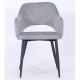 Sillón HONORIO, metal, tapizado velvet 19 gris