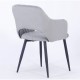 Sillón HONORIO, metal, tapizado velvet 19 gris