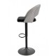 Taburete TEIDE, regulable, metal negro, tapizado pata de gallo con negro