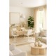 Silla IVONNE, metal blanco, tapizado similpiel blanca
