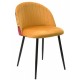 Silla FLORAL, metal, tapizado velvet amarillo con trasera floral a juego