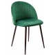 Silla FLORAL, metal, tapizado velvet verde con trasera floral a juego