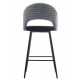 Taburete CLEO, metal, tapizado pata de gallo con negro