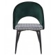 Silla CLEO, metal, tapizado verde con pata de gallo