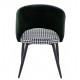 Silla CLEO, metal, tapizado verde con pata de gallo