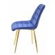 Silla GILDA, metal, dorado, tejido velvet azul