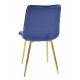 Silla GILDA, metal, dorado, tejido velvet azul