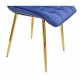 Silla GILDA, metal, dorado, tejido velvet azul