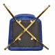 Silla GILDA, metal, dorado, tejido velvet azul