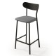 Taburete de cocina modelo Eva con respaldo