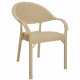 Sillón TORREMOLINOS, apilable, patas metálicas, polipropileno capuccino
