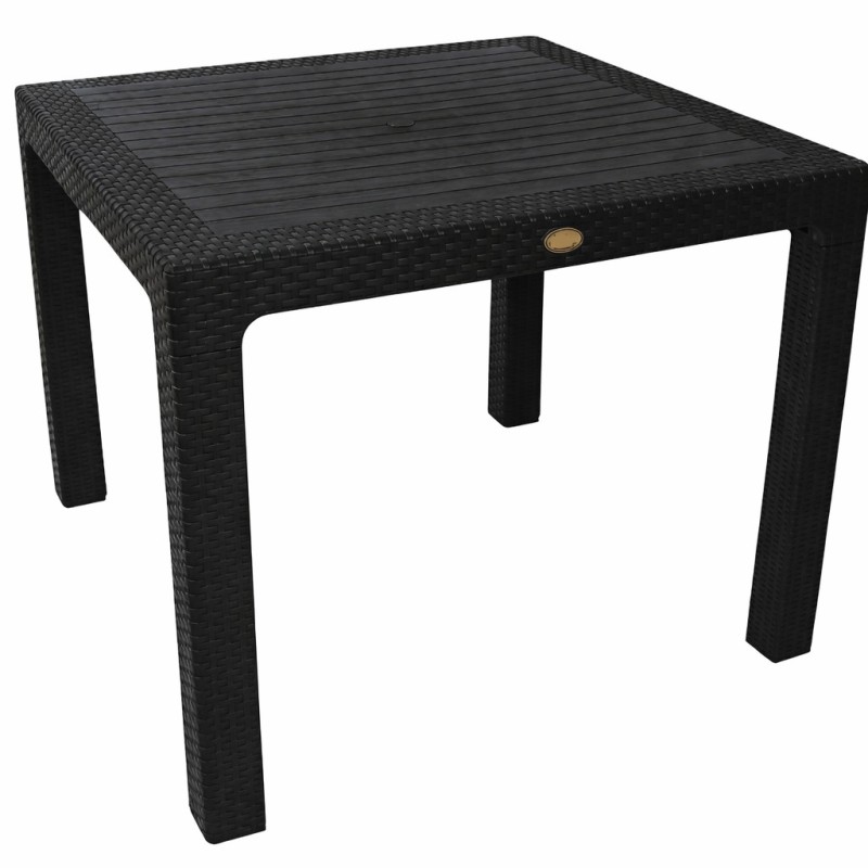 Mesa MIJAS, polipropileno negro, 90 x 90 cms