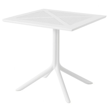 Mesa JÁVEA 97, polipropileno blanco, 80 x 80 cms