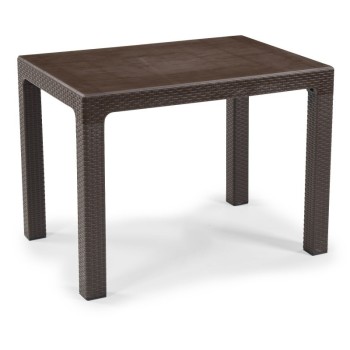 Mesa MIJAS, polipropileno marrón chocolate, 100 x 70 cms