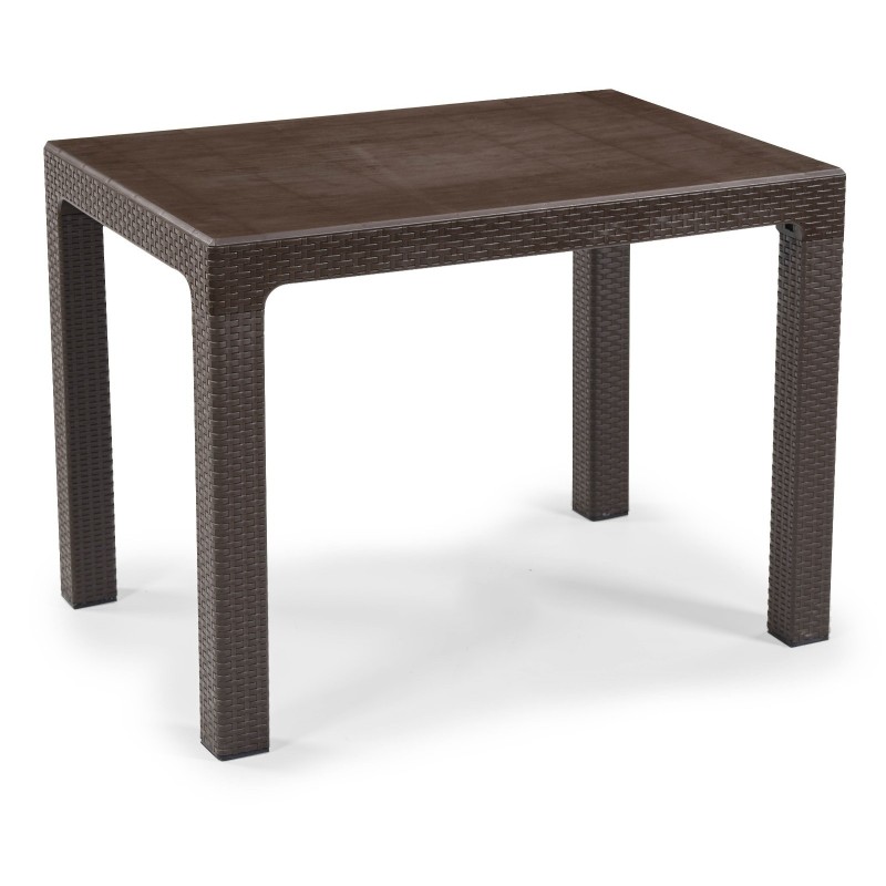 Mesa MIJAS, polipropileno marrón chocolate, 100 x 70 cms