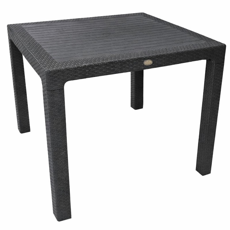 Mesa MIJAS, polipropileno antracita, 90 x 90 cms