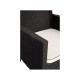 Sillón ADRIATICO, polipropileno marrón chocolate, cojín beige