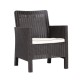 Sillón ADRIATICO, polipropileno marrón chocolate, cojín beige
