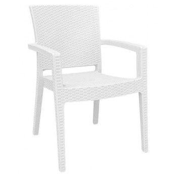 Sillón LIDO, apilable, polipropileno blanco